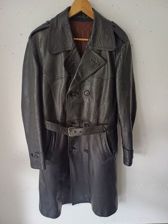 Herren Ledermantel schwarz Grösse 44 mit Innenfutter