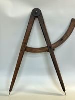 Grosser antiker Holzzirkel für Kreise bis 254 cm