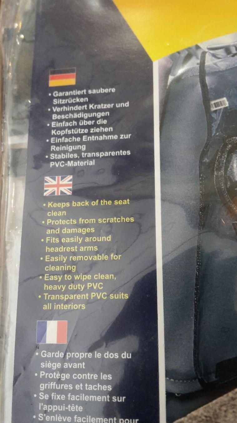 Seggiolini per auto: Rūcklehnenschutz neutral – Nuovo e nell'imballaggio originale da Schwarzenburg venduto da Flamingo07 1