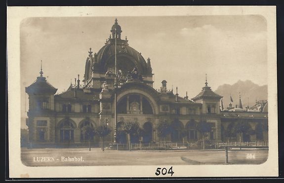 Cartes postales: AK Luzern, Bahnhof mit Vorplatz – D'occasion à Berlin par bartko-reher