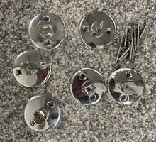 6x Chrom Halterungen  für Glaplatten  +Schrauben