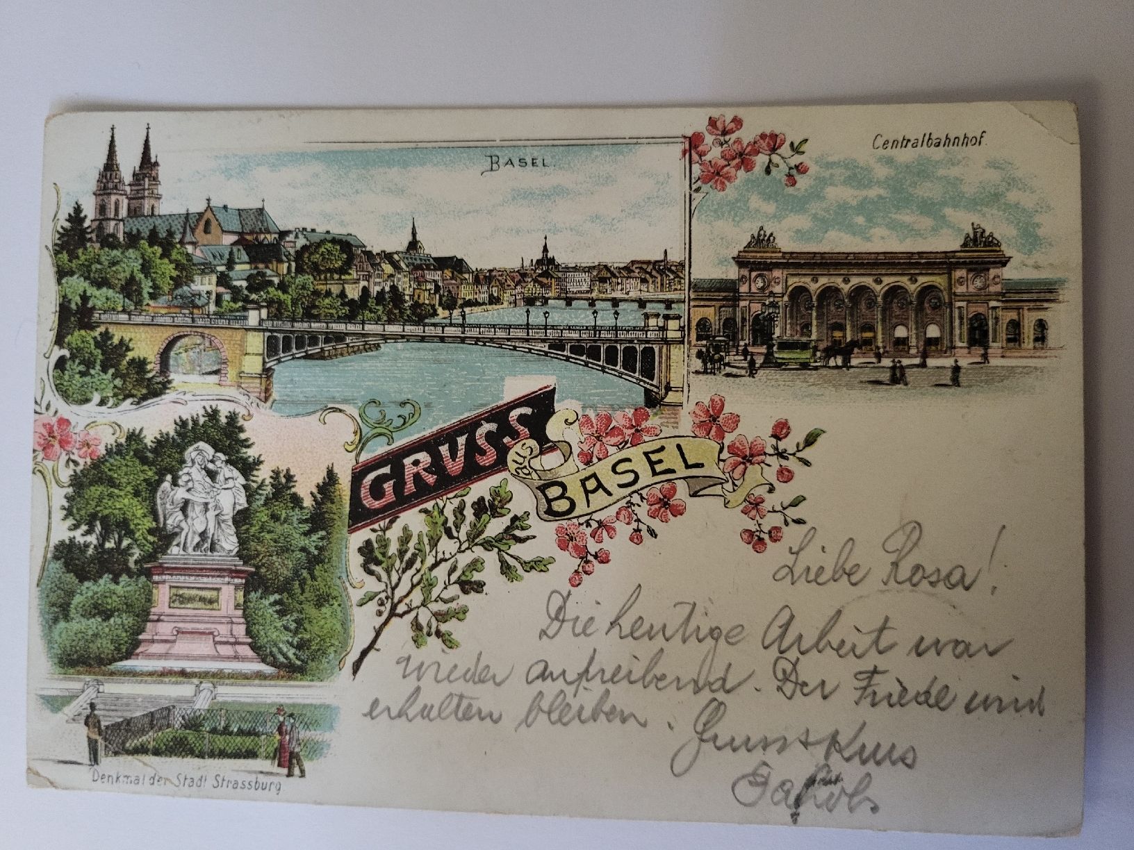 Cartoline postali: Alte Litho  Ansichtskarte Basel, Gruss aus Basel, r99 – Usato da nunningen venduto da mic_88k2