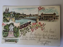Alte Litho  Ansichtskarte Basel, Gruss aus Basel, r99