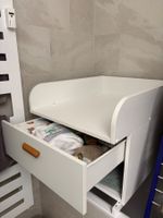 Wickelkommode Badewanne weiss mit Schublade