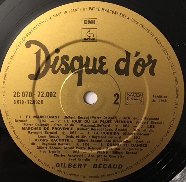 Schallplatten: Gilbert Bécaud – Disque d’or (LP) – Gebraucht aus Grüningen von dptal1898 3