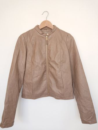 Damen Lederimitat Jacke Chicorée Gr. M Braun