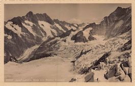 ALPIN: Jungfraubahn, Blick von Station Eismeer gelaufen 1945