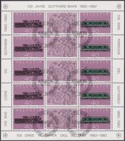 1982, SO75 Kleinbogen (100. J. Gotthardbahn) mit ET-Stempel.