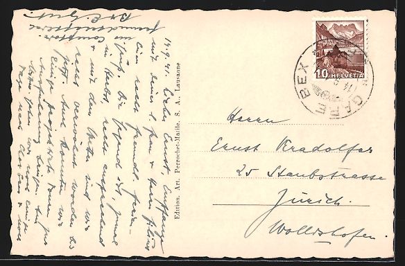 Cartes postales: AK Bex, Ort mit Kirche vor Bergpanorama – D'occasion à Berlin par bartko-reher 1