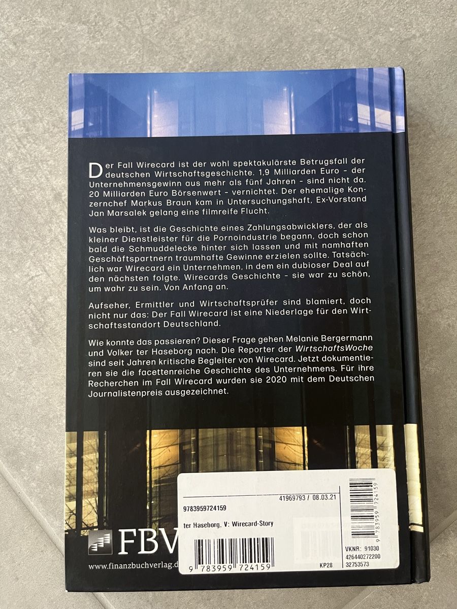 Libri: Buch - Die Wirecard Story – Usato da Oberrohrdorf venduto da S.Marisa 1
