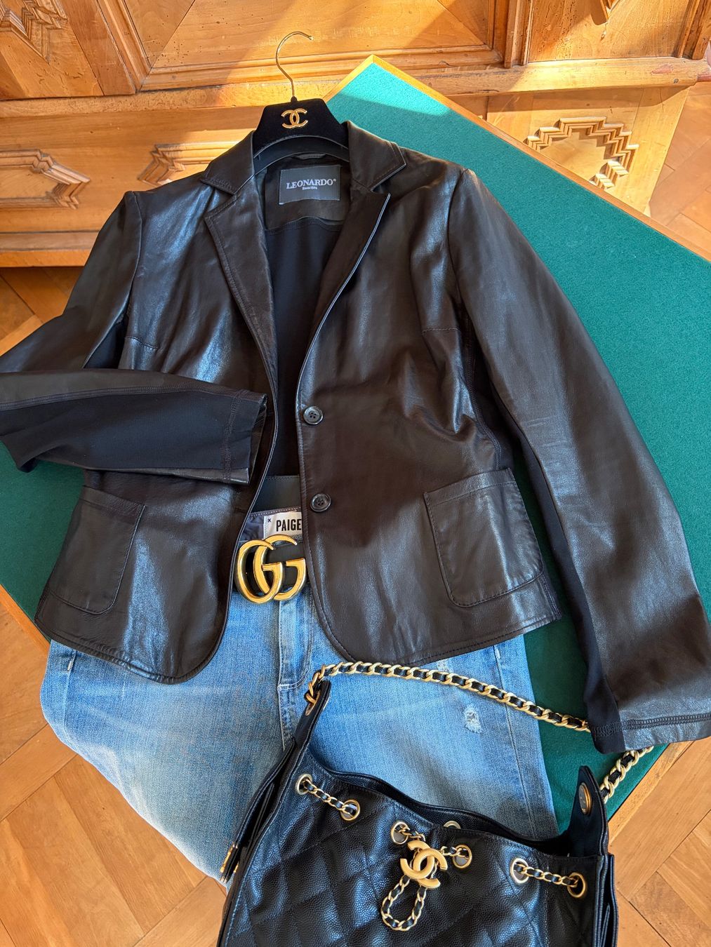Giacche: LEONARDO Jacke  100 % Leder + Stretchmaterial, Größe M – Usato da Interlaken venduto da Bona55 9
