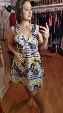 Sommerkleid - elegant - Blumendruck - Grösse XL