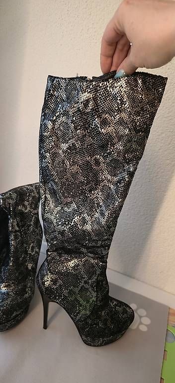 Scarpe da donna: High Heels Stiefel Schlangen Optik – Usato da Luzern venduto da sabidu1