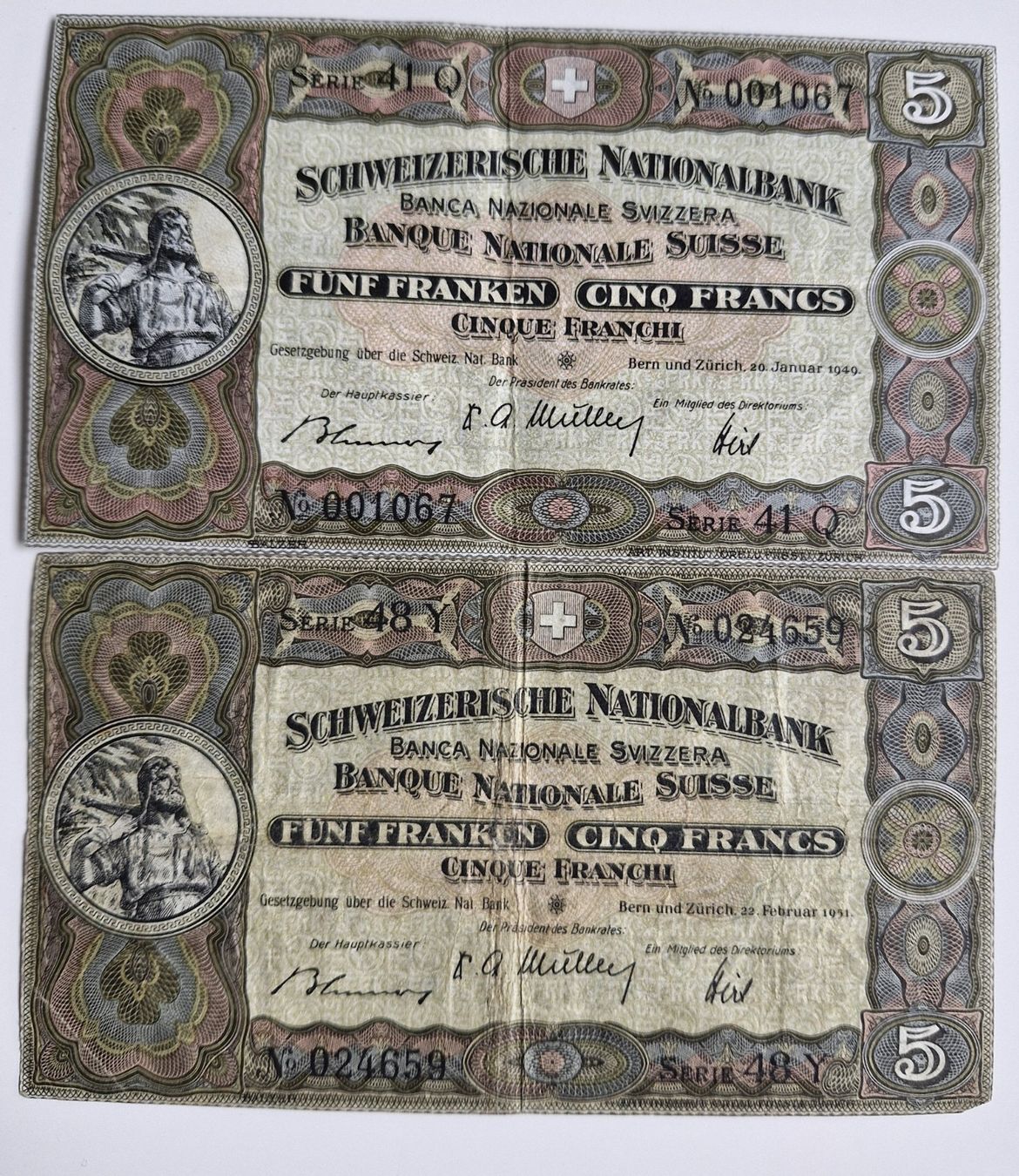 Banconote: BILLETS de BANQUE CH / VINTAGE ! – Usato da Bulle venduto da italicum 3