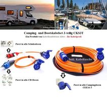 20m Boot+Campingkabelset Purkabel 3-teil.+Tasche