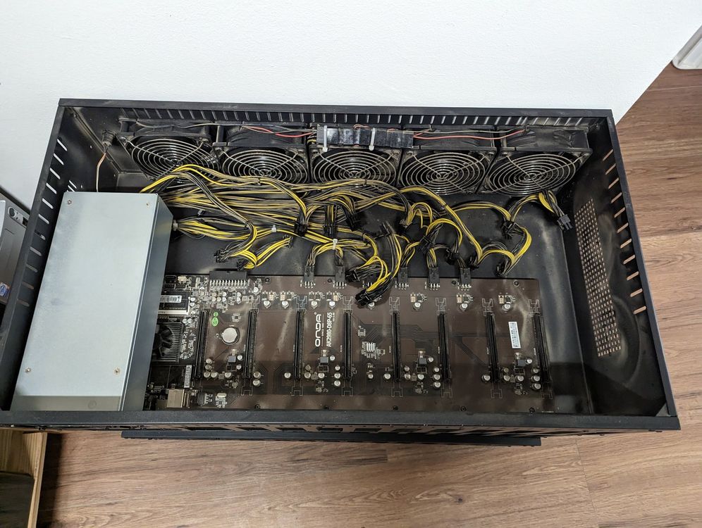 MineBox 8L all in one 8GPU 65mm mining rig case 2300w PSU (Gebraucht ...