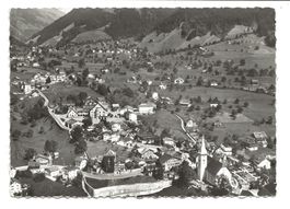 Bürglen (UR) Dorfpartie mit Kirche - Flugaufnahme - 1964
