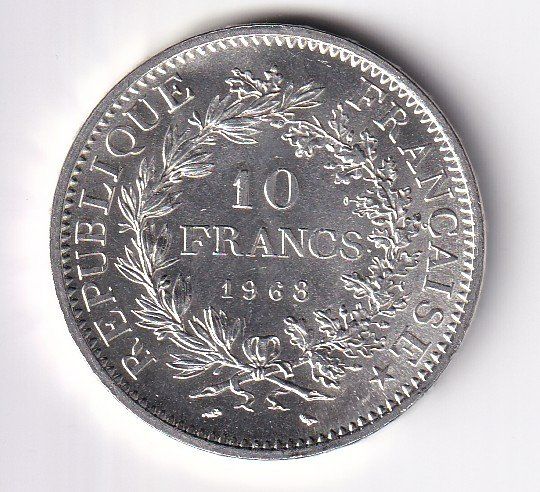 Alle Münzen: Frankreich 10 ffr Hercule 1968 ss-vorz – Gebraucht aus Neuchâtel von karlpierrino