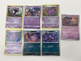 7 Pokémon Karten mit Gastly & Haunter mit Vintage  