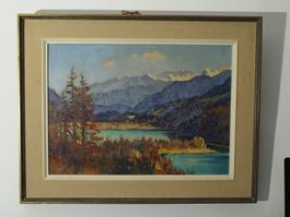 Huile sur toile, Paysage de Montagne, signé "Ch. Martin