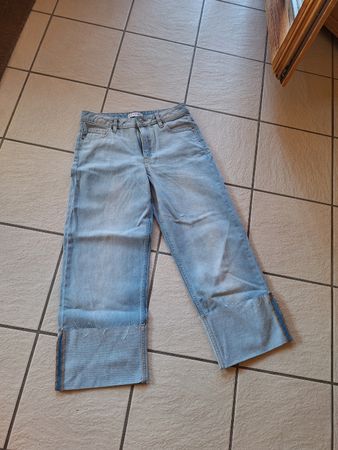 Jeans Denim Co. Grösse 38 helle Waschung Used Look