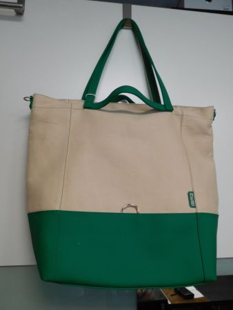 Einkaufstasche Shopper Marke zwei Tasche grün beige