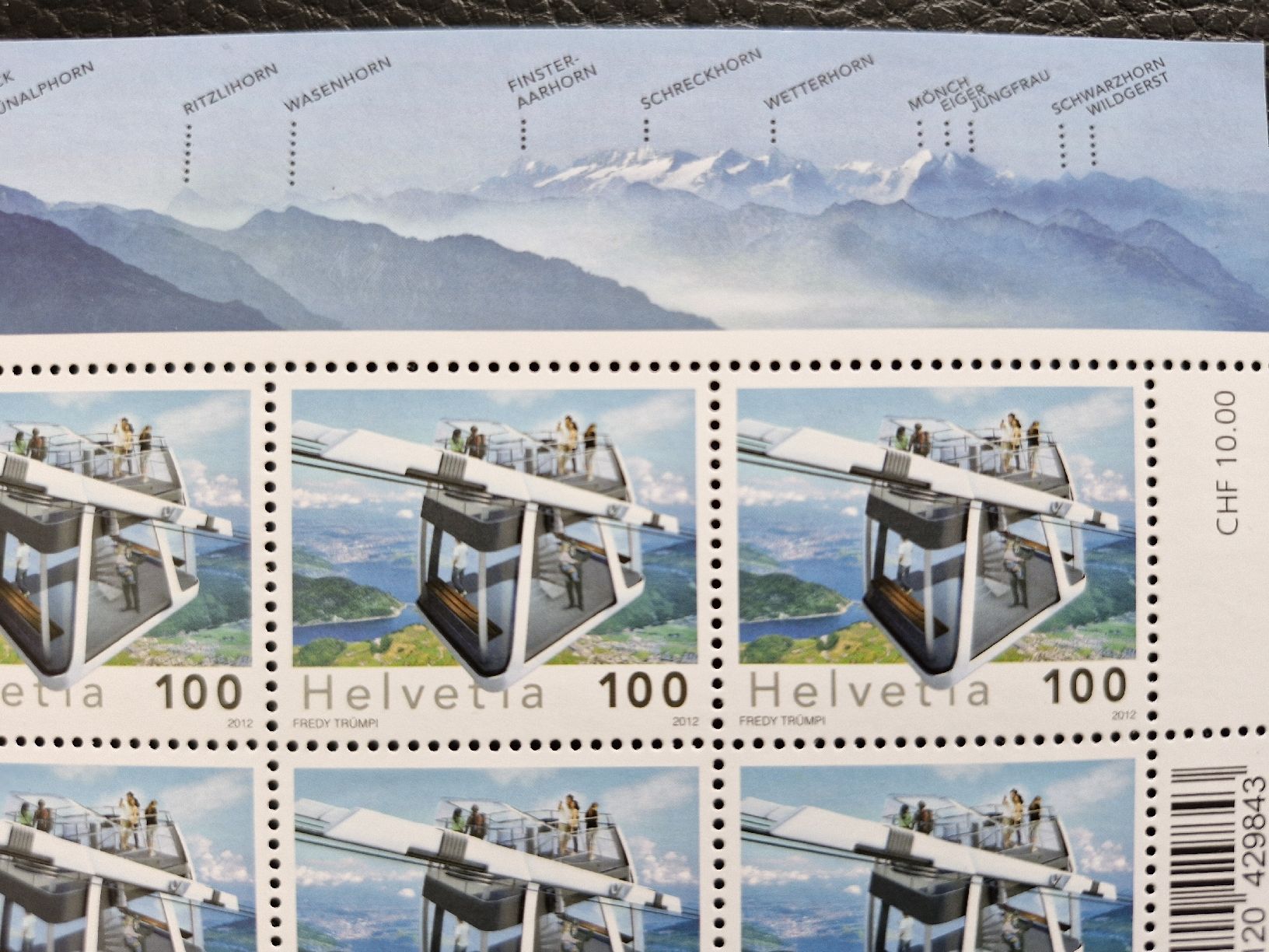Tutti i francobolli: Stanserhorn Cabrio-Luftseilbahn Briefmarkenbogen postfrisch – Nuovo (secondo la descrizione) da Frauenfeld venduto da Kasico 1