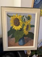Ölgemälde: Sonnenblumenstrauss - Sommerliche Farben!