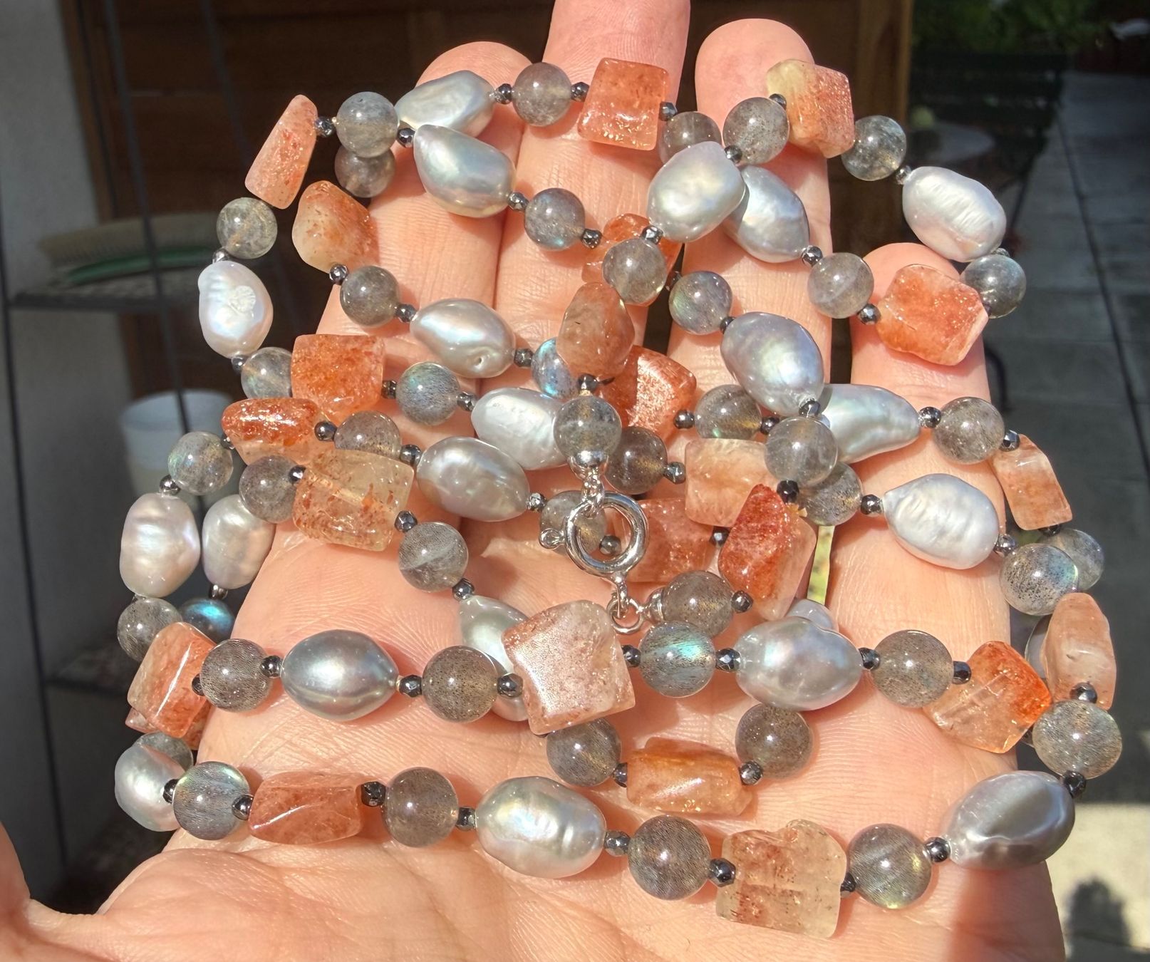 Catenine: Neue Perlenkette, Sonnenstein, Labradorit 90 cm – Nuovo e nell'imballaggio originale da Lamone venduto da LaCantinaMagica 9