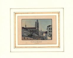 Zürich altkolorierte Aquatinta
