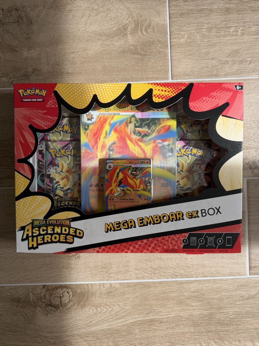 Pokémon Carte collezionabili: Ascended Heroes: Mega Emboar ex Box - Box Sets – Nuovo e nell'imballaggio originale da Dino venduto da Robtherabbit