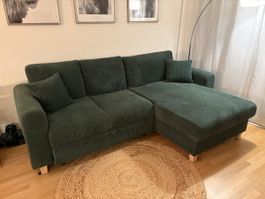 Ecksofa Cord grün