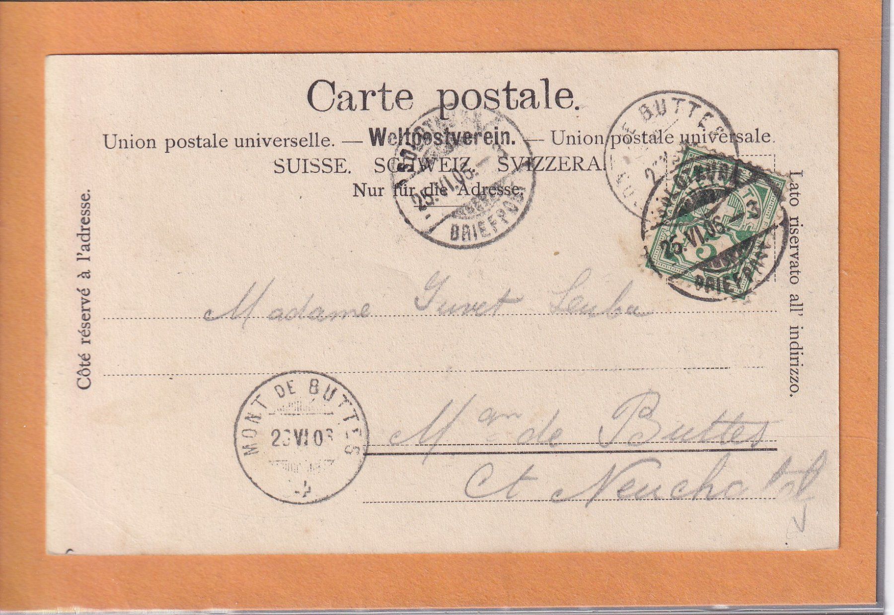 Cartoline postali: Solothurn - Ursuskirche - 1906 – Usato da Orvin venduto da Pyaeschli 1