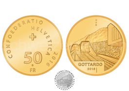 50 Fr. Gedenkmünze 2016 Gottardo