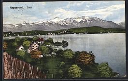 Rapperswil /SG, Totalansicht mit Bergen