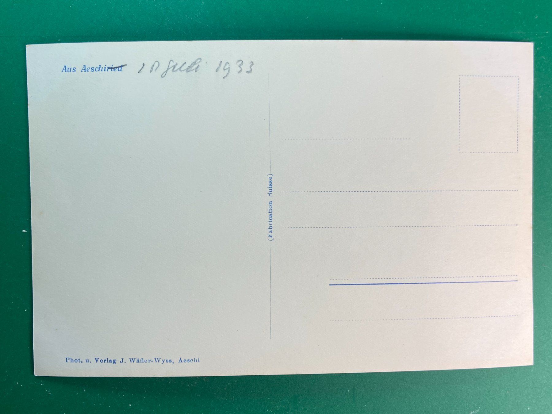 Cartoline postali: Aus Aeschiried – Usato da Steg VS venduto da danwer74 1