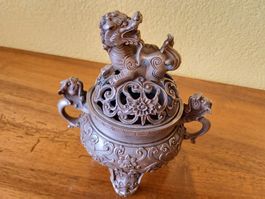 ancien encensoir en bronze argenté Chine