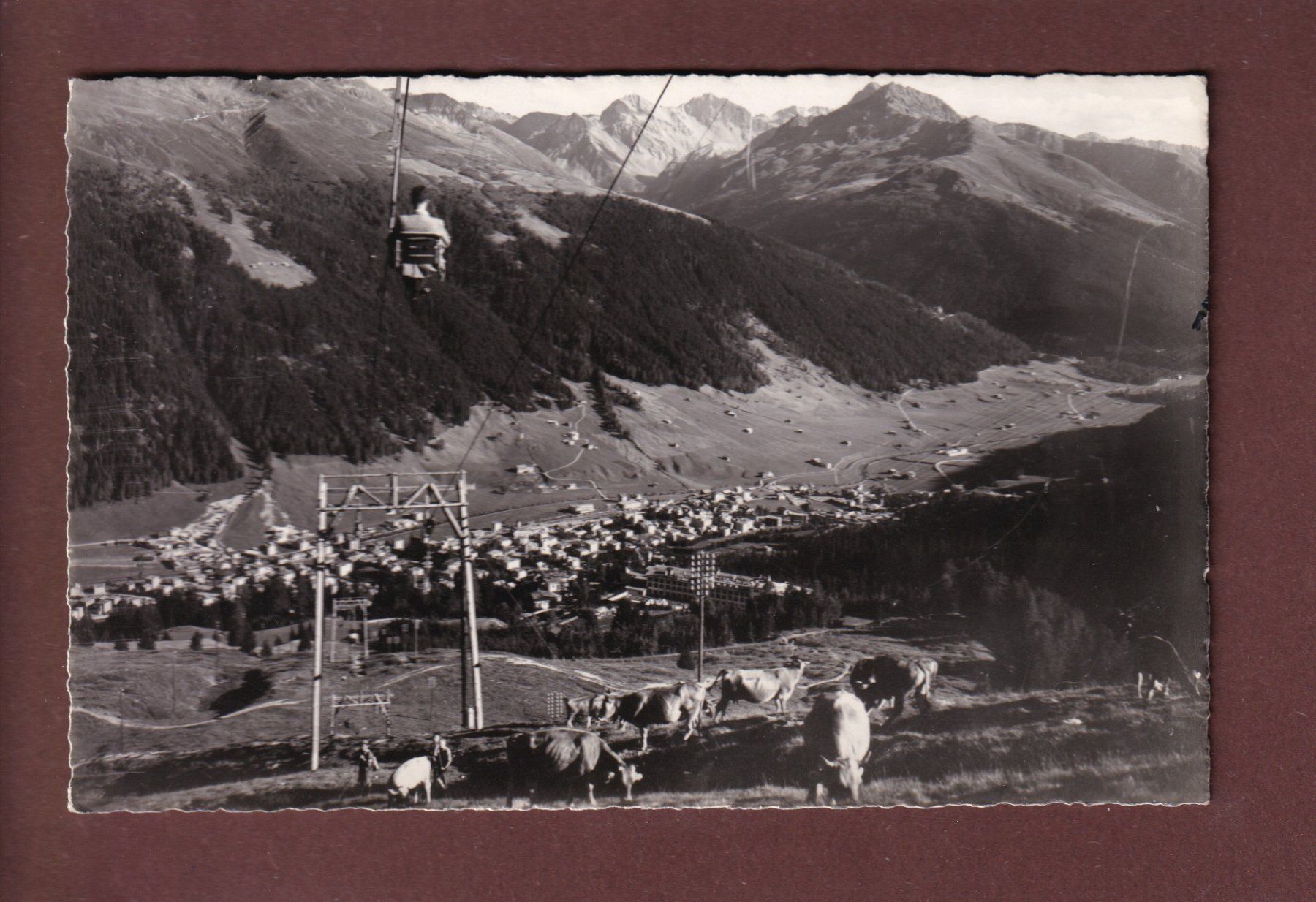 Cartoline postali: DAVOS - Sessellift am Strelapass - 1949 – Usato da Pully venduto da nicecards