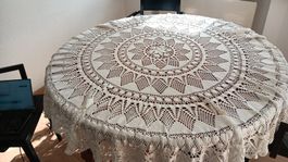 Runde Garn  Tischdecke Handarbeit