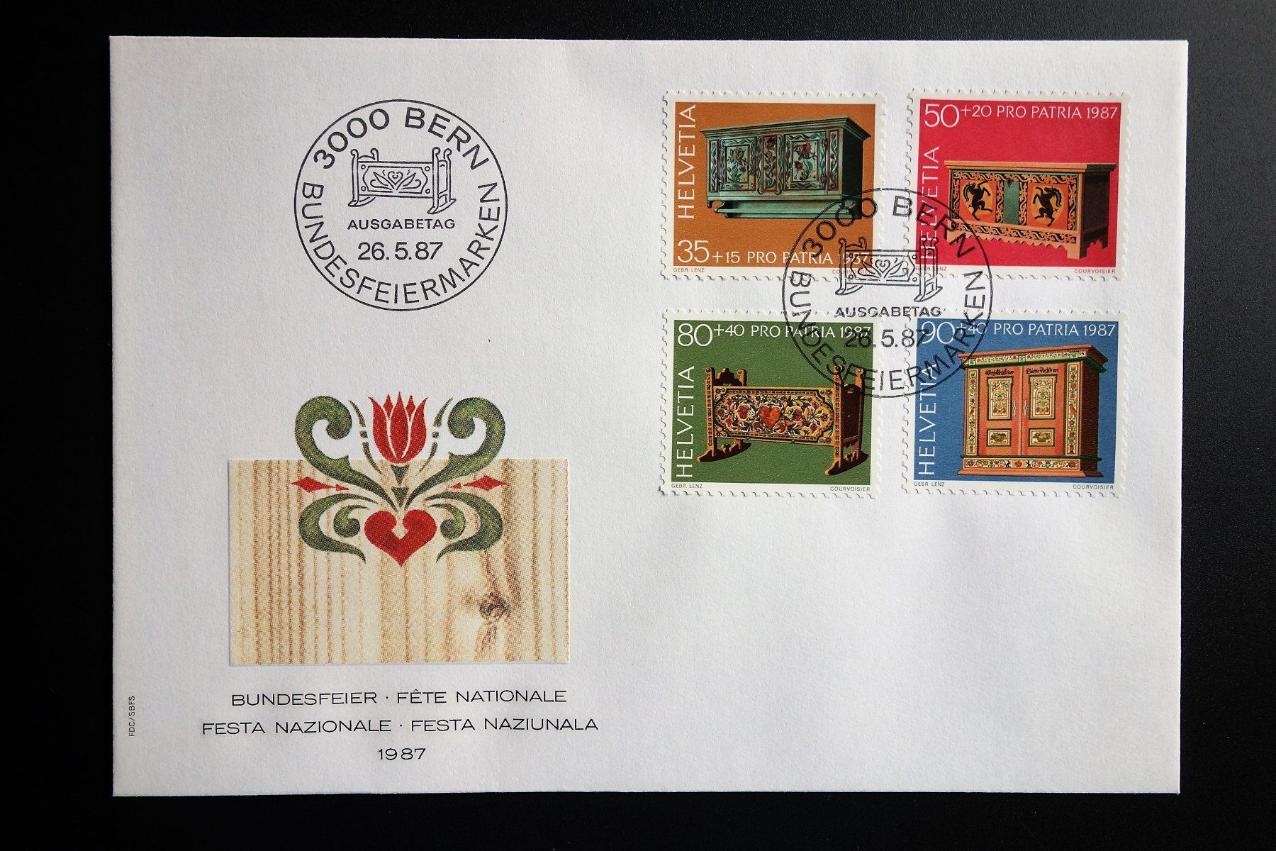 Tutti i francobolli: 1987 FDC CH Museen / Bauernmöbel – Nuovo (secondo la descrizione) da Mettmenstetten venduto da Sutasso