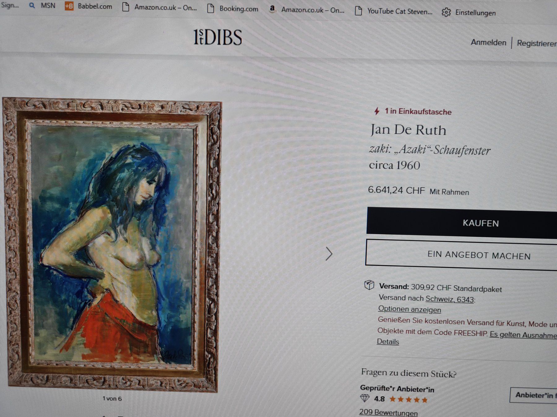 Dipinti: Wunderschönes Akt Gemälde von Jan De Ruth – Usato da Rotkreuz venduto da Dobermann5 9