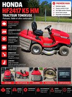 Honda HF2417 K5 HM  Tracteur tondeuse  Seulement 21,3 h