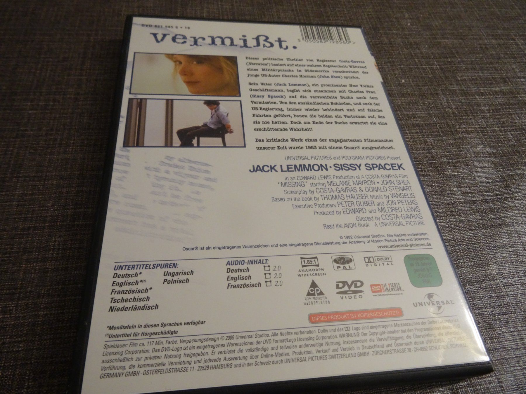 Alle DVDs: DVD Vermisst Jack Lemmon Sissy Spacek – Gebraucht aus Olten von Disc-Verkauf 2