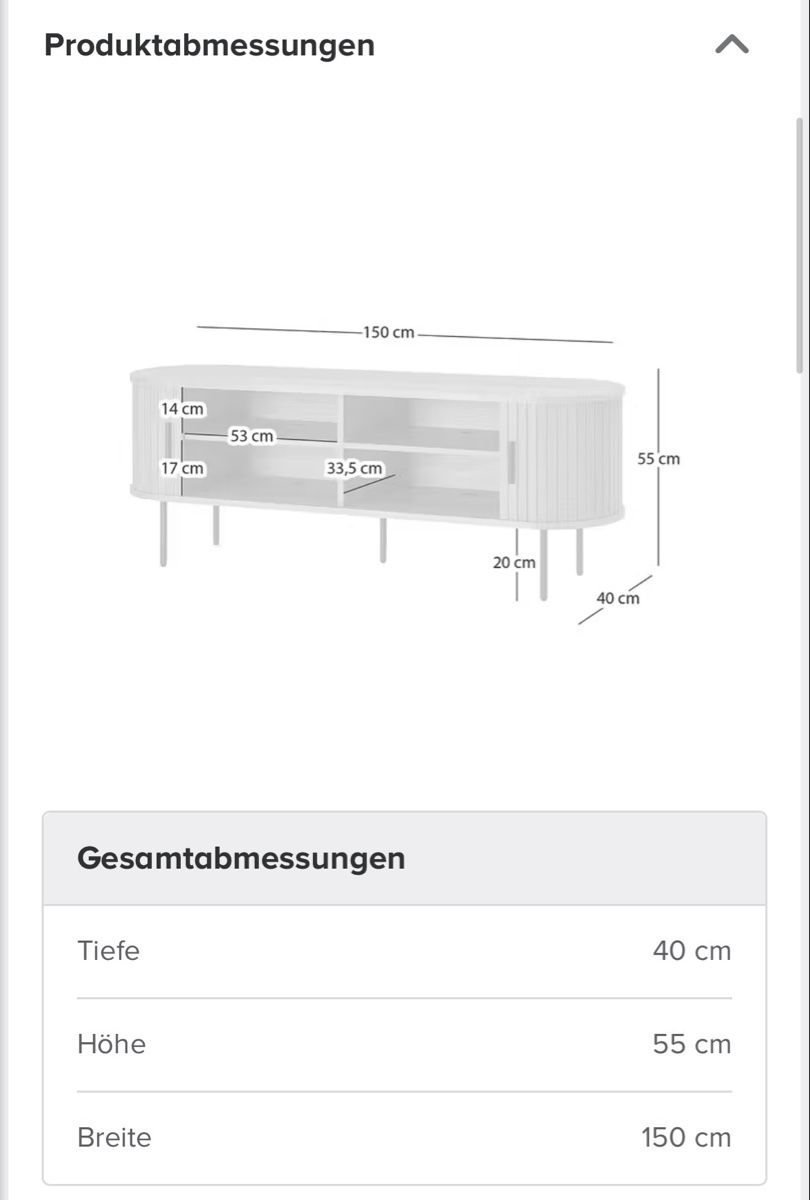 Mobili TV: TV Lowboard Schwarz 150cm – Nuovo (secondo la descrizione) da Grenchen venduto da SYS_11 4