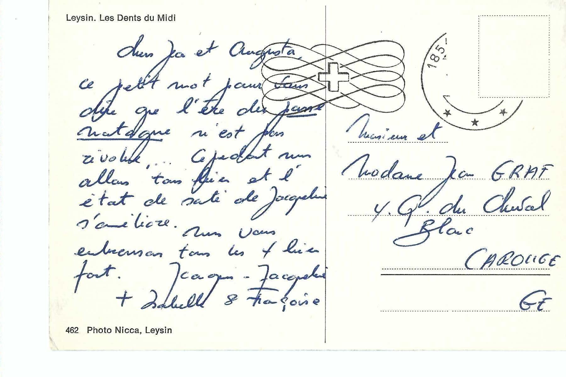 Cartoline postali: Leysin, chemin de fer, Eisenbahn,  Dents du Midi – Usato da Thun venduto da 44wart 1