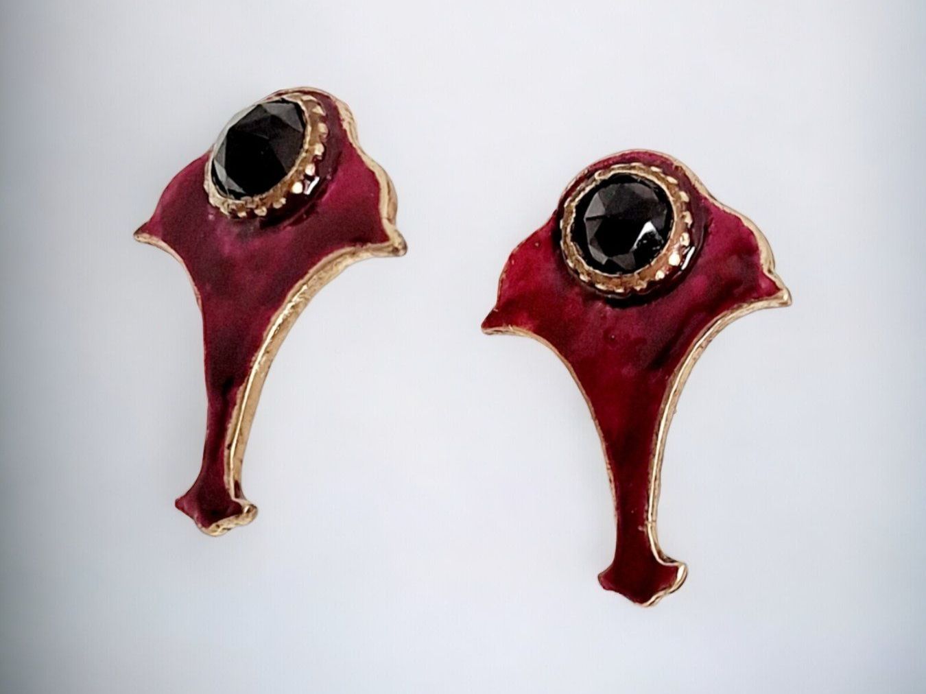 Orecchini pendenti & Orecchini a lobo: Statement-Ohrstecker, Bronze coloriert, mit Granat – Nuovo e nell'imballaggio originale da Aarau venduto da Schmuckhoehle_MD