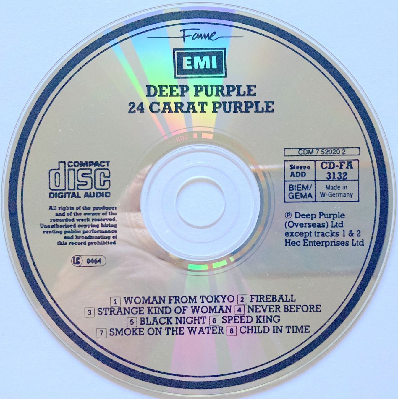 CD: DEEP PURPLE - 24 CARAT PURPLE – Usato da Bottens venduto da hotter-than-hell 2