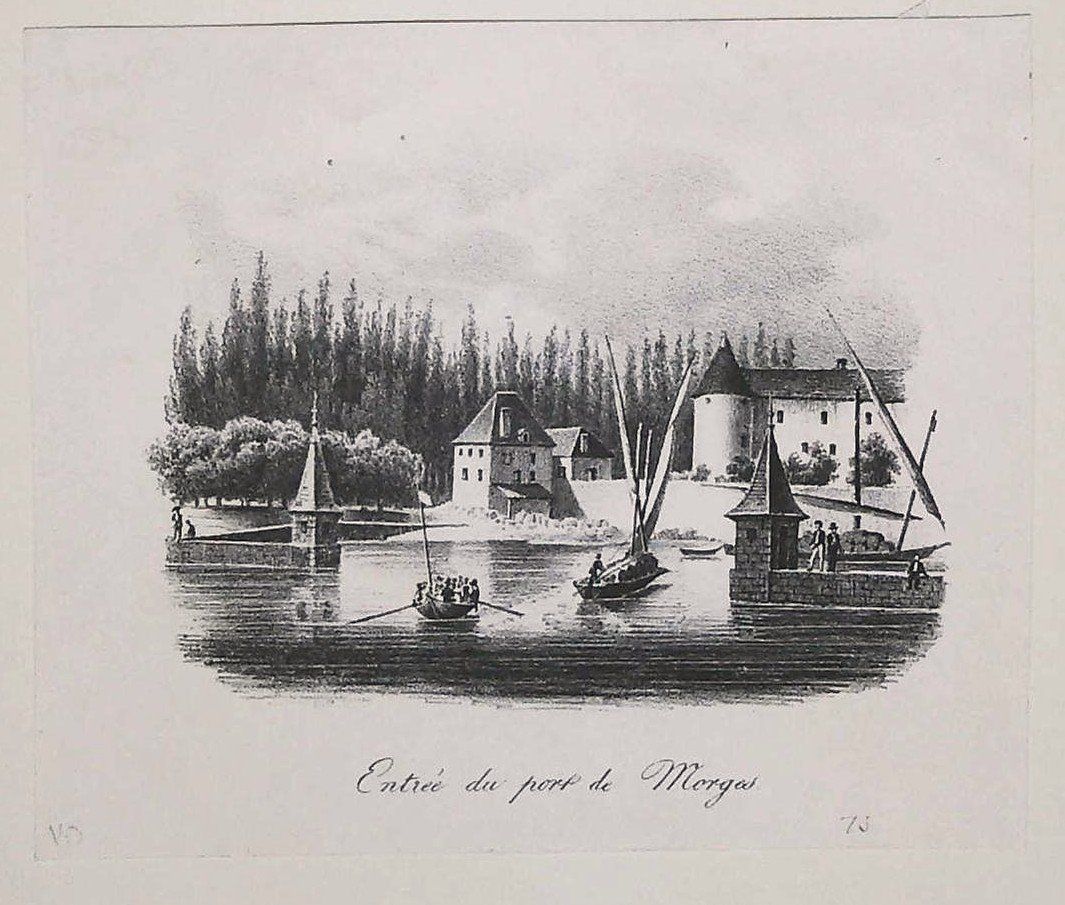 Incisioni: Morges port Lithographie um 1840 – Usato da Rafz venduto da Helvet32 1