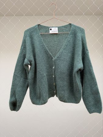 Colette Strickjacke Salbeigrün, Mohairmix 