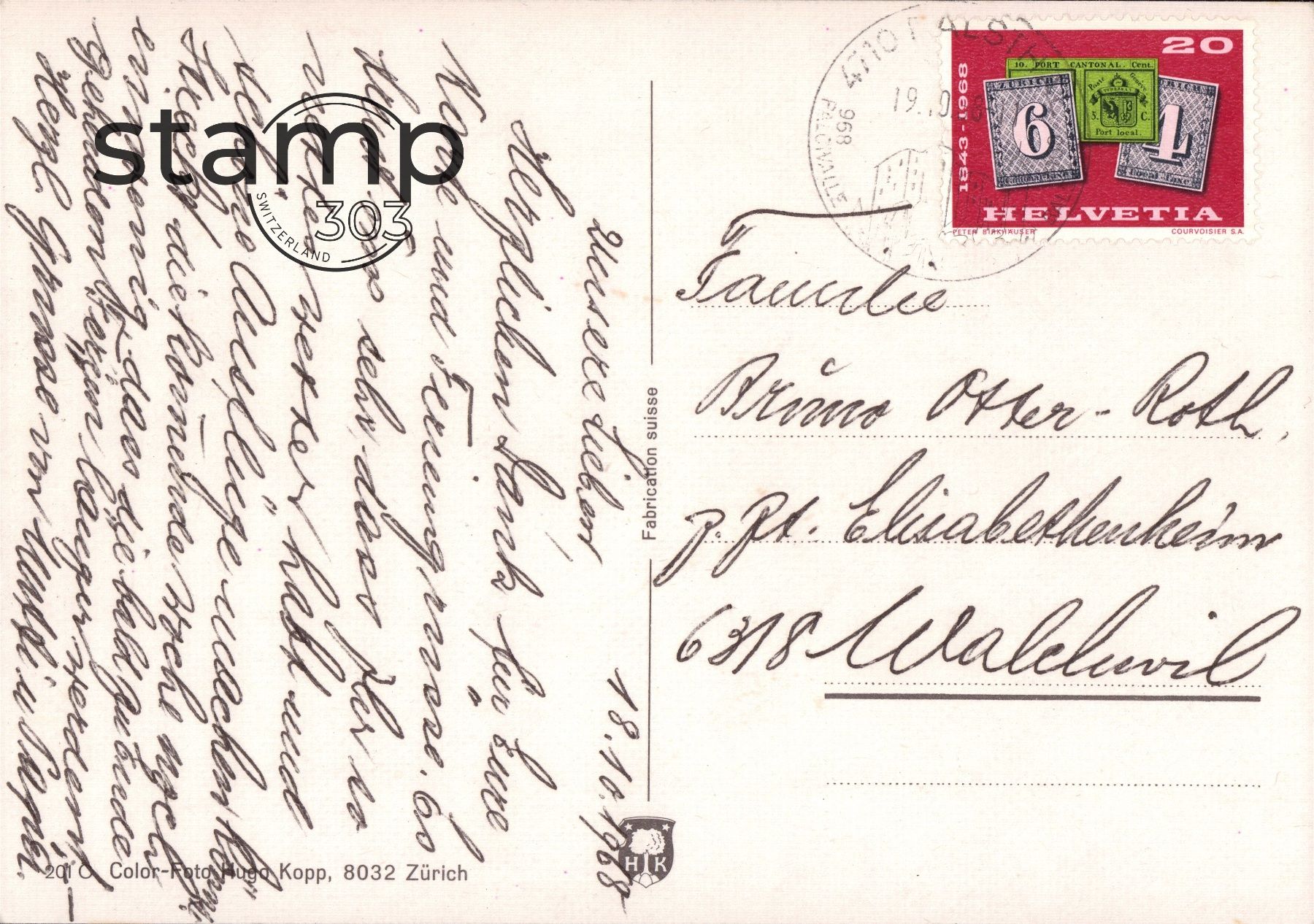 Cartoline postali: 1968 AK Balsthal - Falkenstein – Usato da Eggersriet venduto da stamp303 1